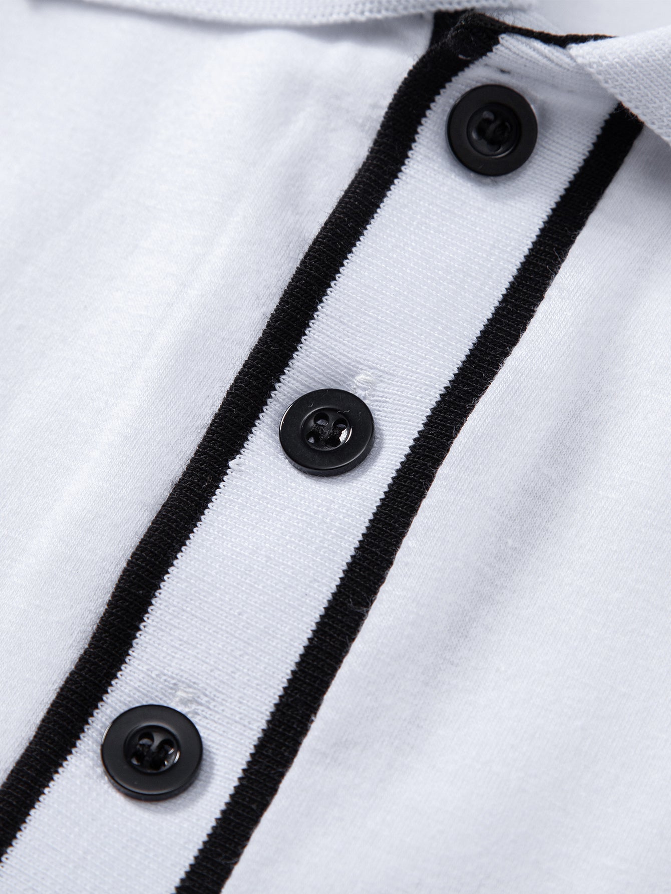 Lucio® | Long Sleeved Contrast Polo Shirt With Pocket