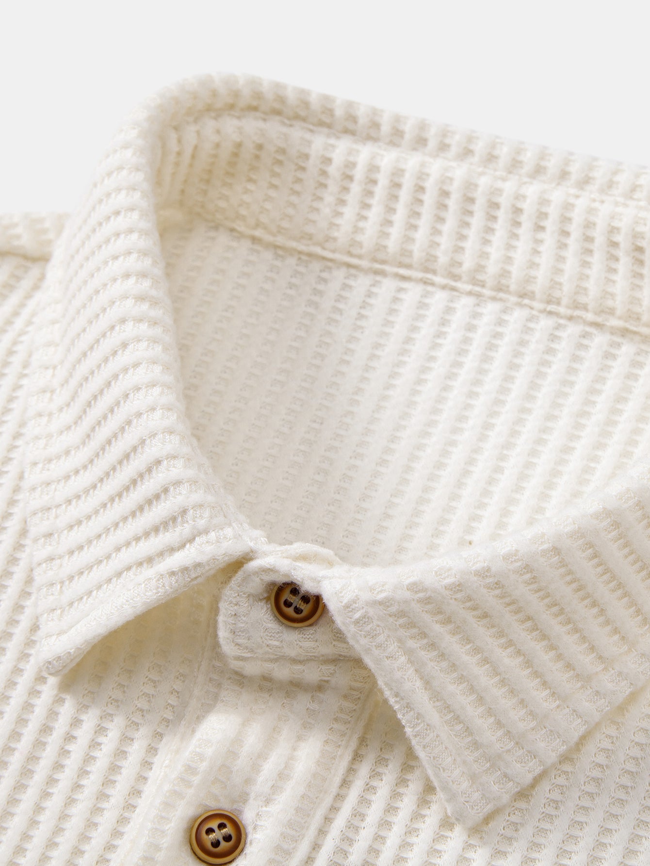 Zachary | Long Sleeved Knitted Waffle Polo Shirt