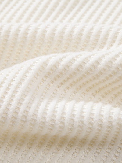 Zachary | Long Sleeved Knitted Waffle Polo Shirt