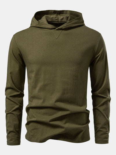 Lino® | Long Sleeved Cotton Hooded T-Shirt