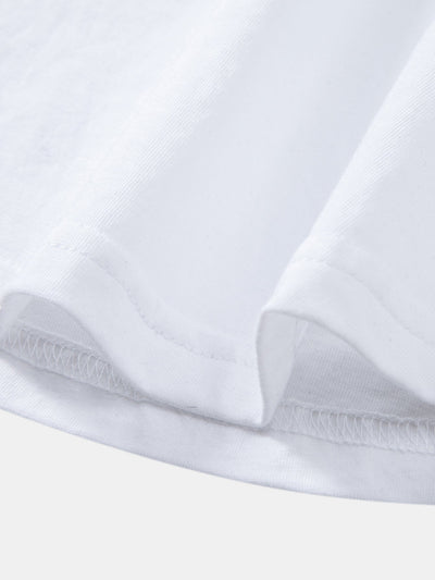 Mahmoud® | Basic Long Sleeve Cotton Arc Hem T-Shirt