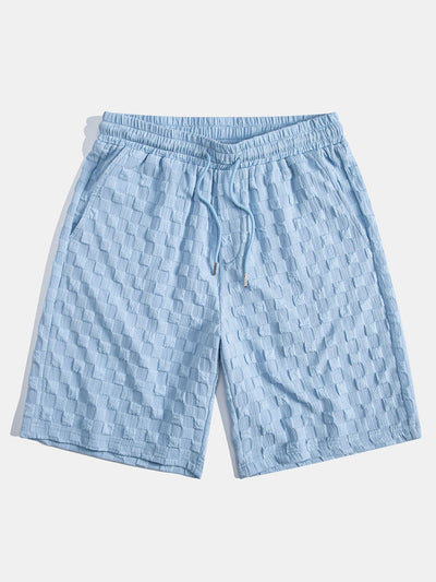 Jay® | Checkerboard Jacquard Stand Collar Shirt & Checkerboard Jacquard Shorts