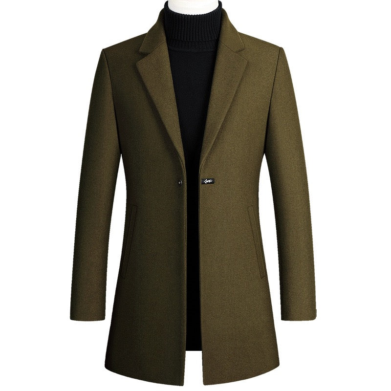 Hakan | Tailored single-breasted men's coat with minimalist design