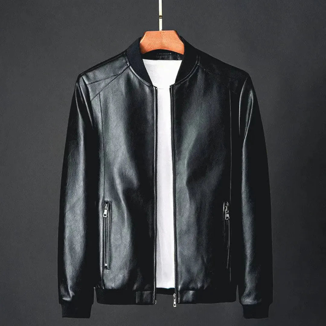 Darío | Stefano Leather Bomber Jacket