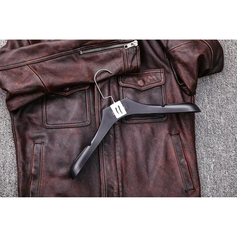 Théo | Elegant men's genuine leather jacket with zipper and buttons