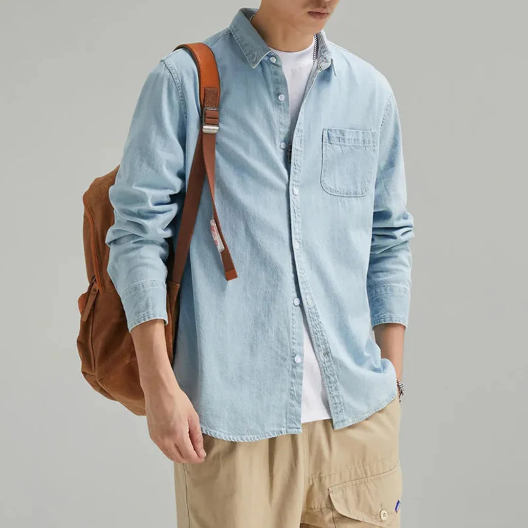 Wilfrido | Josh Classic Cotton Denim Shirt