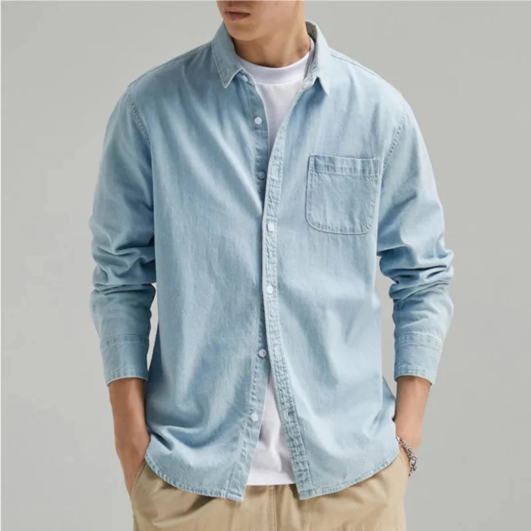 Wilfrido | Josh Classic Cotton Denim Shirt