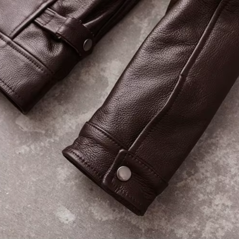 Teobaldo | Elegant men's leather jacket made of high-quality genuine leather - timeless and stylish