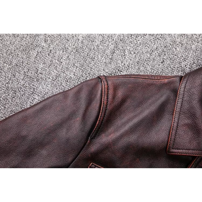 Théo | Elegant men's genuine leather jacket with zipper and buttons
