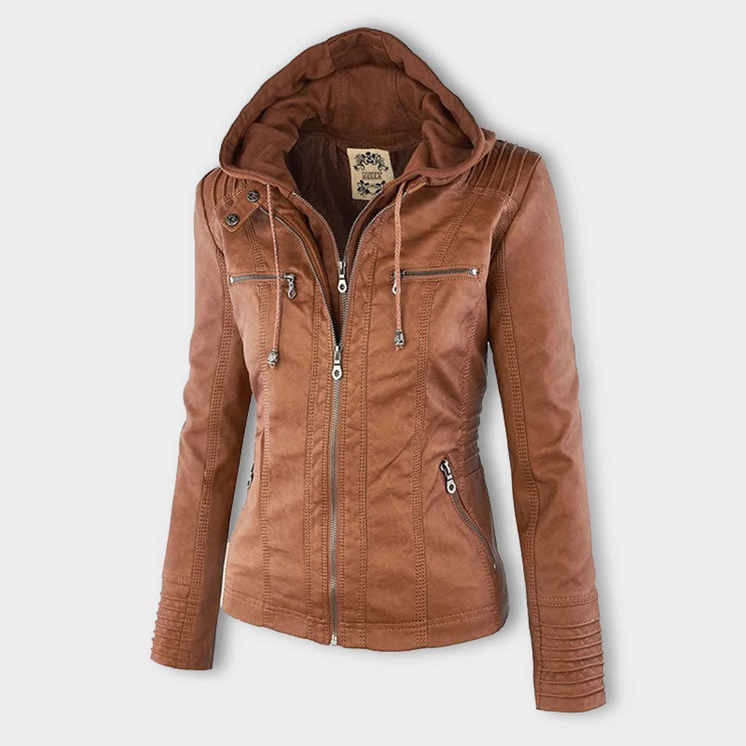 Scout | Modern leather hooded jacket
