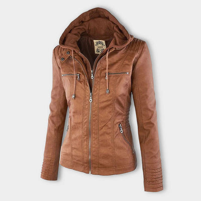 Scout | Modern leather hooded jacket