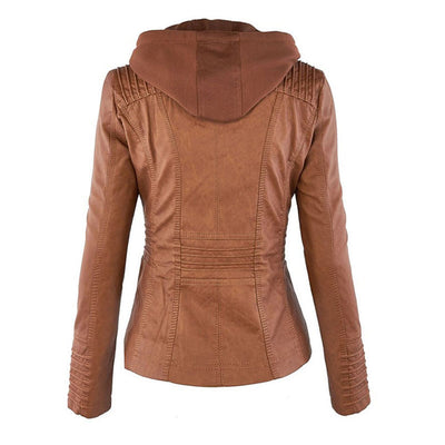 Scout | Modern leather hooded jacket