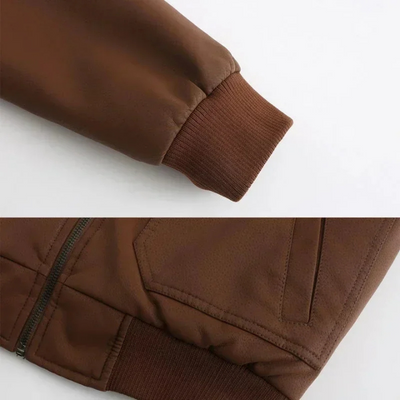 Teseo | Robust men's leather jacket with hood and practical pockets