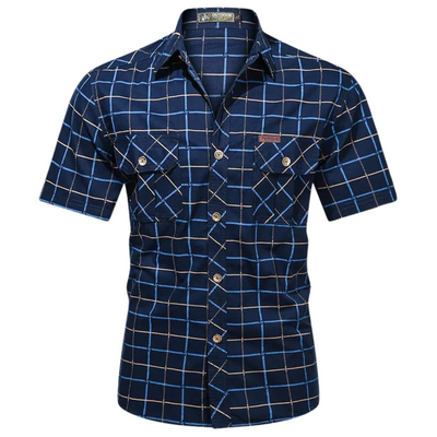 Olin | Elegant short-sleeved plaid shirt