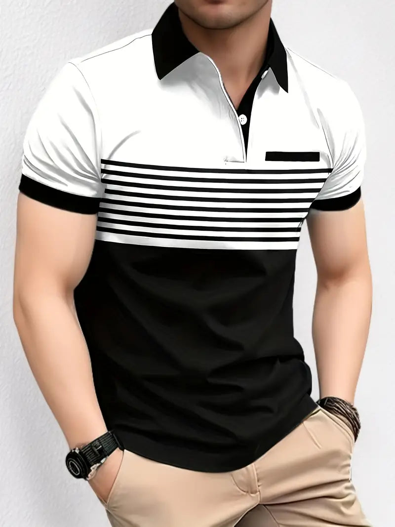 Dan® | Short Sleeve Shirt With Color Block Stripes