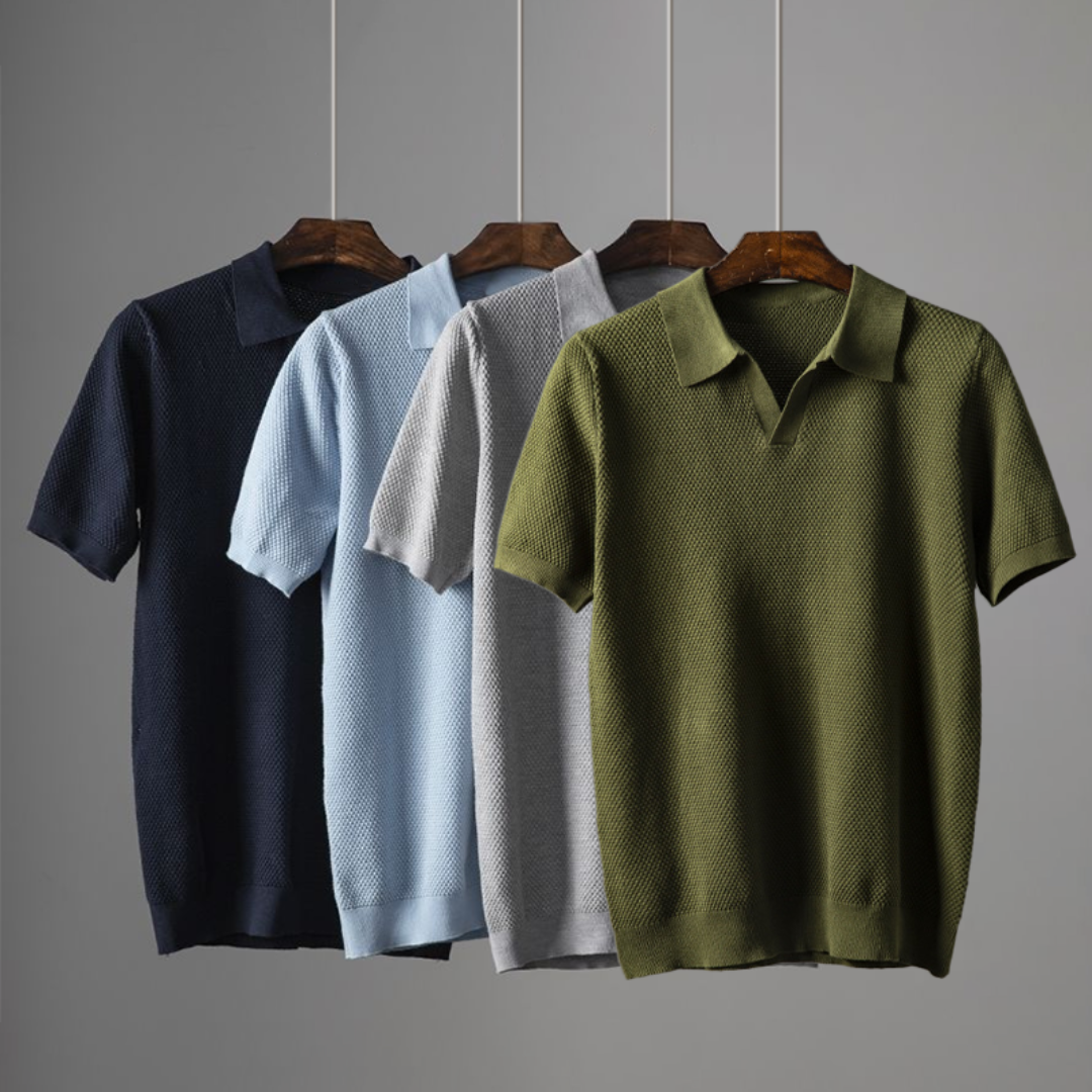 Naim | Lucca Textured Knit Cotton Polo Shirt
