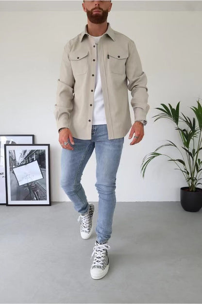 Taylor® | Shirt jacket with button closure