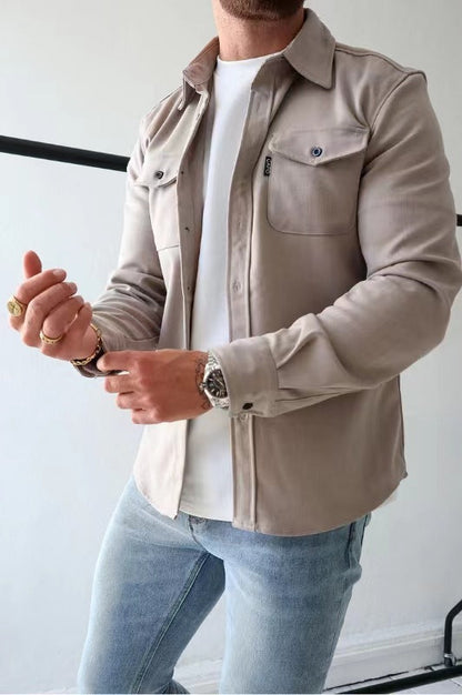 Taylor® | Shirt jacket with button closure