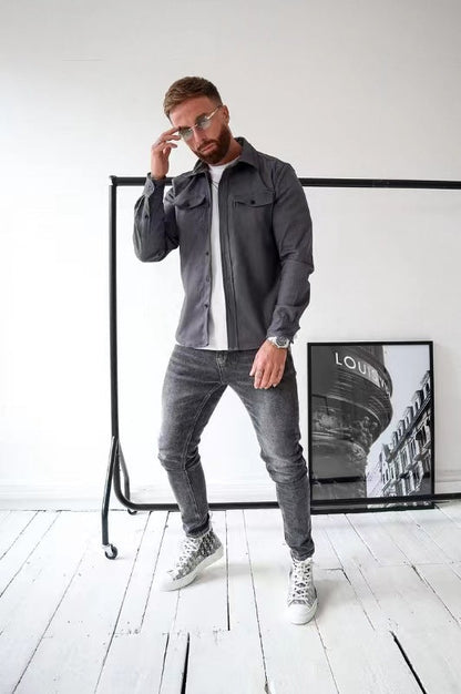 Taylor® | Shirt jacket with button closure