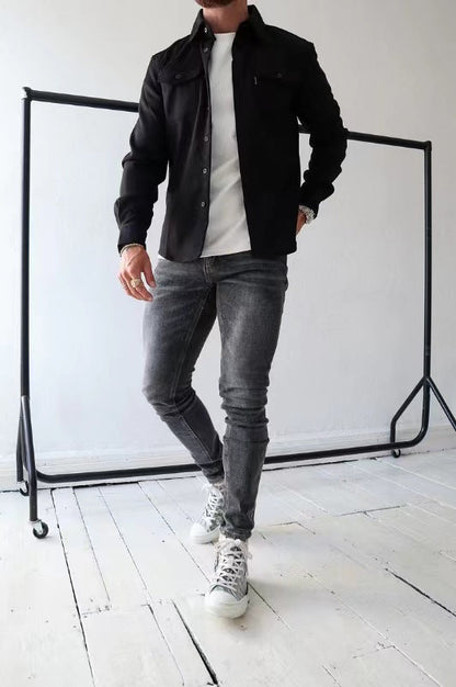 Taylor® | Shirt jacket with button closure
