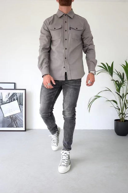 Taylor® | Shirt jacket with button closure