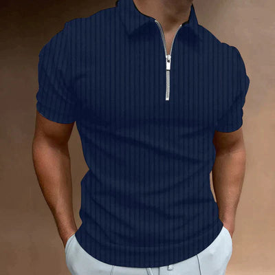Maxim | Sporty men's polo shirt with stripes and zip