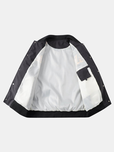 Eliseo® | Relax Fit Contrast Embroidery Baseball Jacket