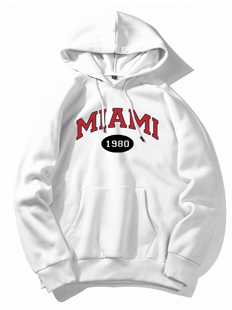 Raul | Miami Letter Print Hoodie