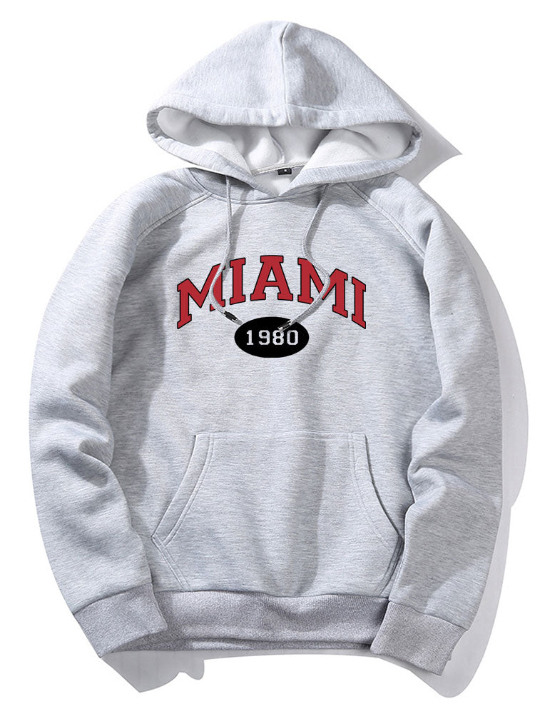 Raul | Miami Letter Print Hoodie