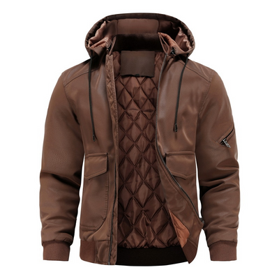 Alex® | Leather Hooded Jacket