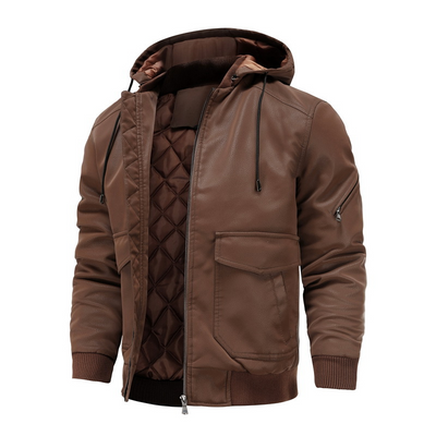 Alex® | Leather Hooded Jacket