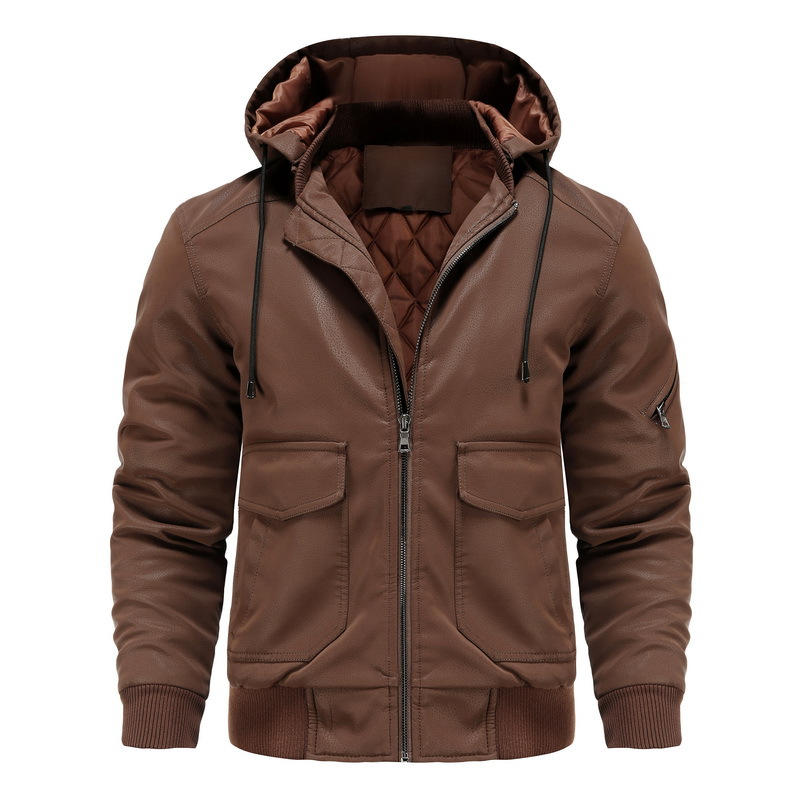 Alex® | Leather Hooded Jacket