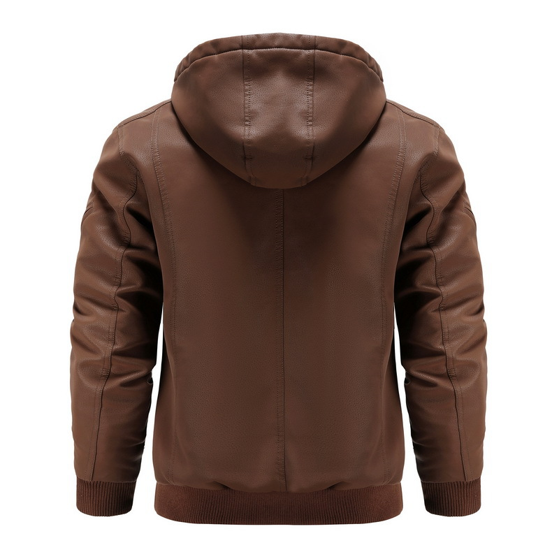 Alex® | Leather Hooded Jacket
