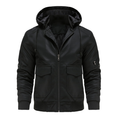 Alex® | Leather Hooded Jacket
