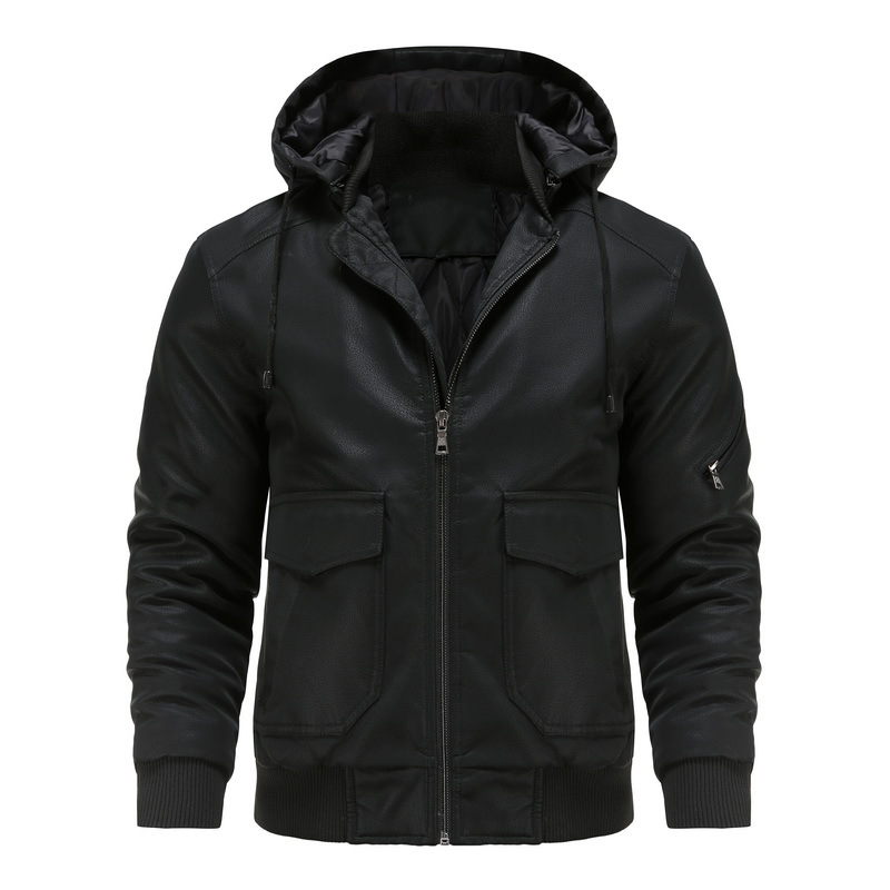 Alex® | Leather Hooded Jacket