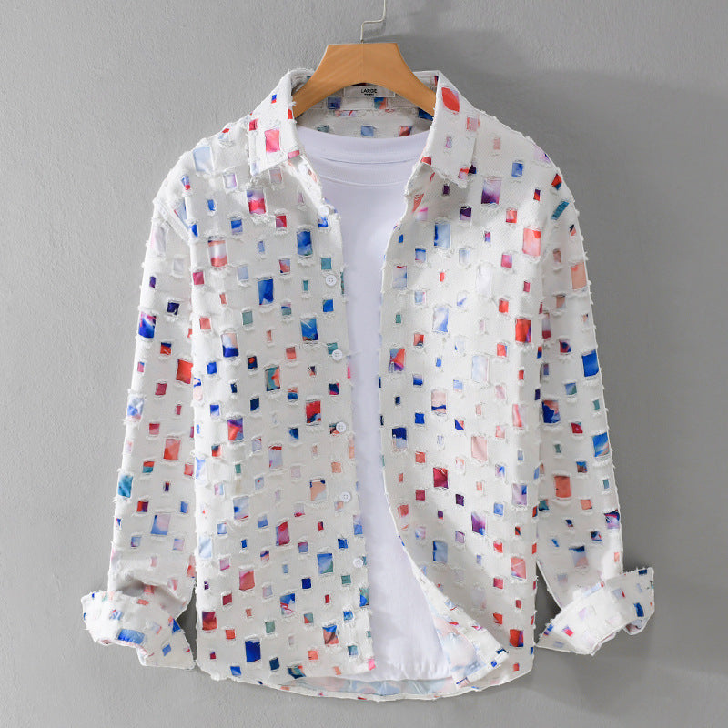 Zaccheaus® | Artistic Shirt With Mosaic Design