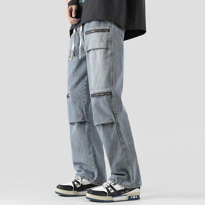 Sal® | Washed Cargo Denim Pants
