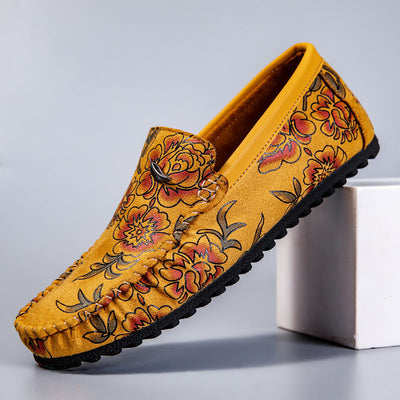 Wyatt | Floral Leather Loafers