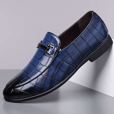 Lawrence | Victorino Croc Leather Loafers