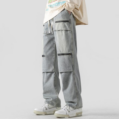 Sal® | Washed Cargo Denim Pants