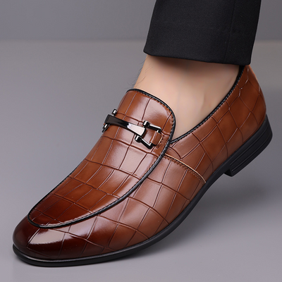 Lawrence | Victorino Croc Leather Loafers