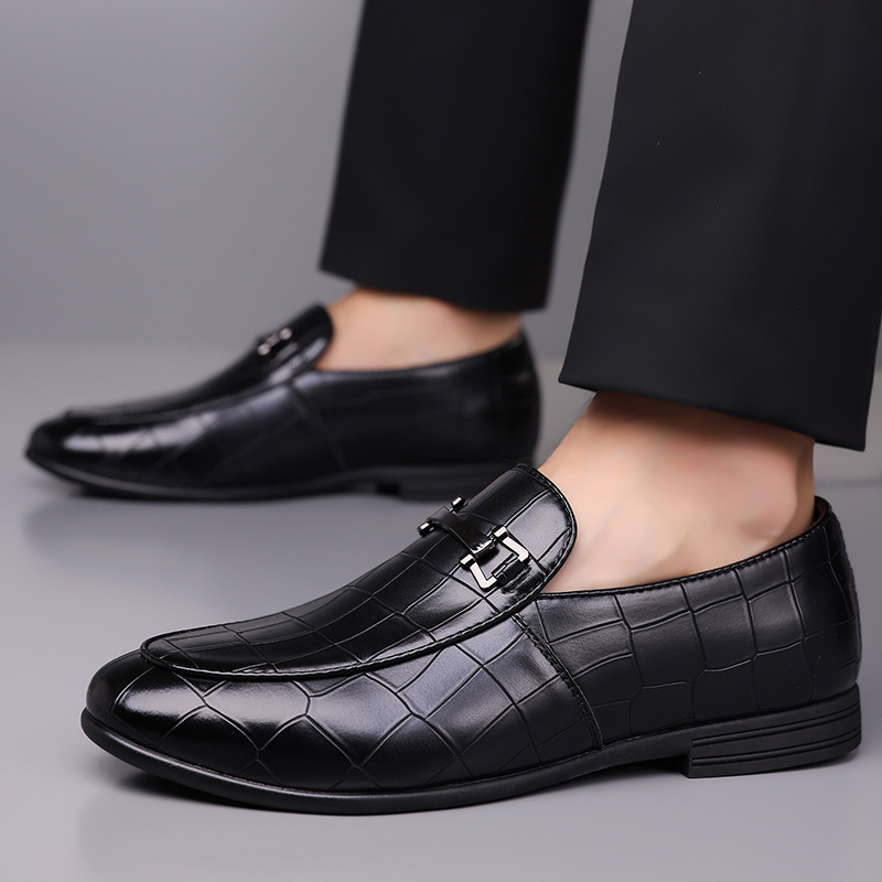 Lawrence | Victorino Croc Leather Loafers