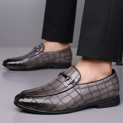 Lawrence | Victorino Croc Leather Loafers