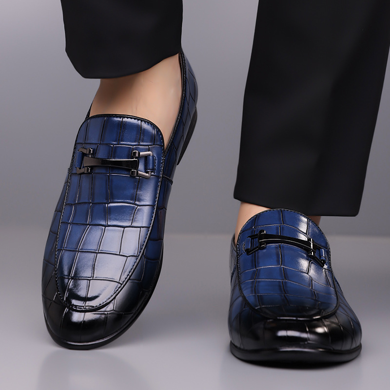Lawrence | Victorino Croc Leather Loafers