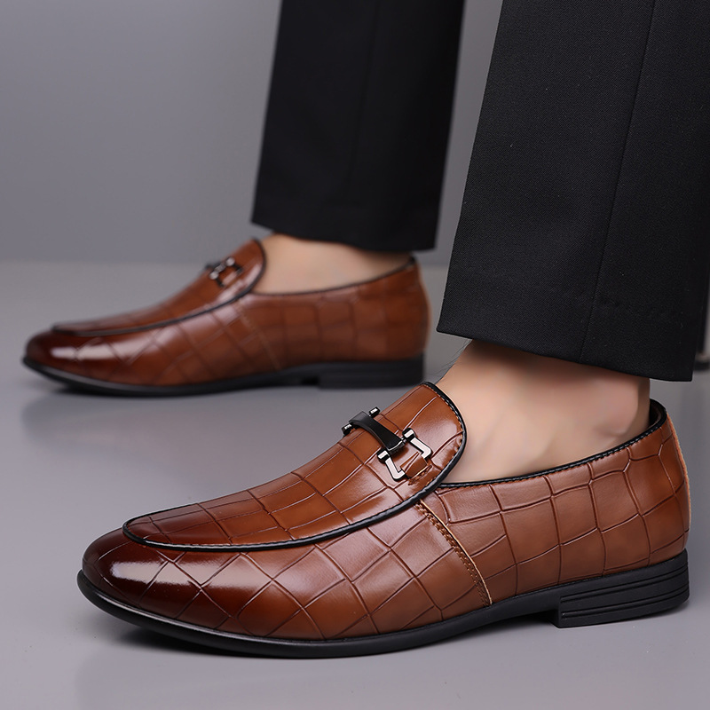 Lawrence | Victorino Croc Leather Loafers