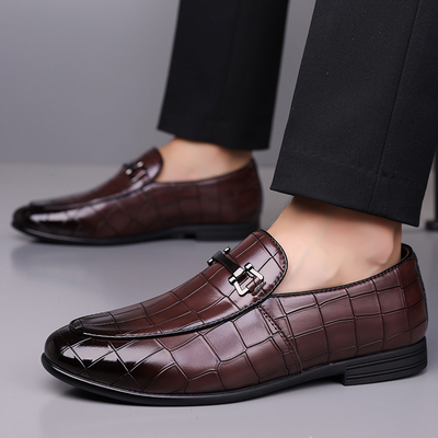 Lawrence | Victorino Croc Leather Loafers