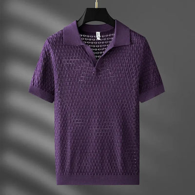 Elías | Marco Textured Mesh Knit Polo Shirt