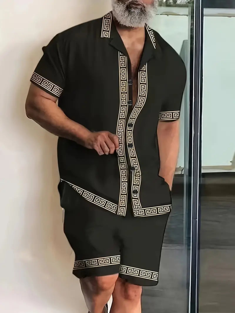Adán® | Elegant Set Of Short-Sleeved Shirt And Shorts