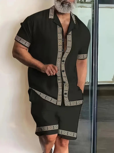 Adán® | Elegant Set Of Short-Sleeved Shirt And Shorts