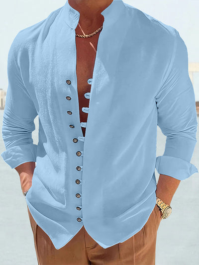 Mason® | Cotton Linen Shirt With Long Sleeves